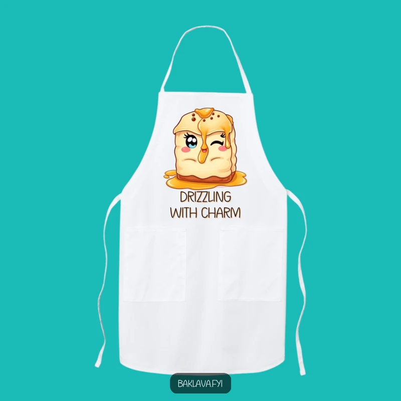 Funny Winking Baklava Apron: Almond Eyes Protection, Perfect Funny Gift for Bakers