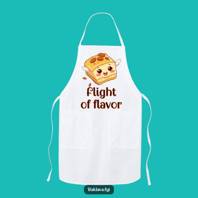 Funny Baklava Apron: Almond Slice Flying Attempt, Hilarious Kitchen Fun Gift