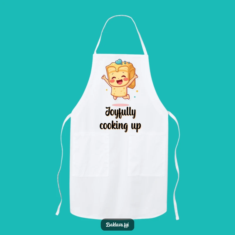 Funny Jumping Baklava Apron - Bake with Exuberant Dessert Humor