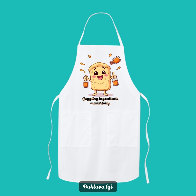 Funny Juggling Baklava Apron - Kitchen Fun for Sweet Performers