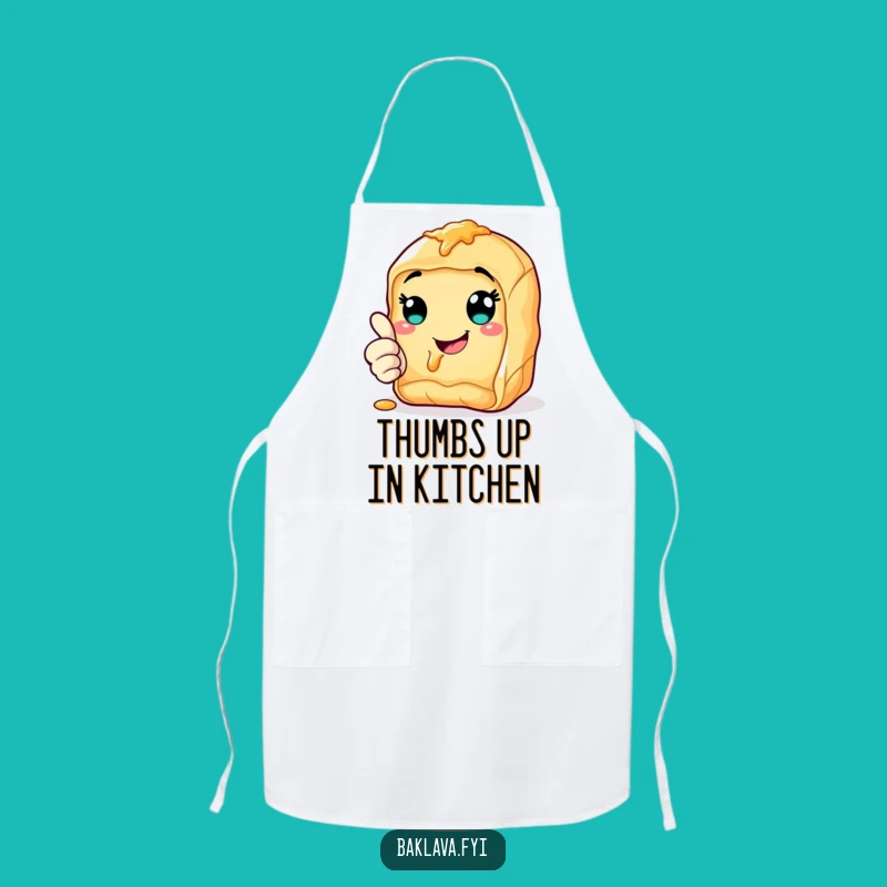 Funny Thumbs Up Baklava Apron: Cheerful Protection, Perfect Funny Gift for Cooks