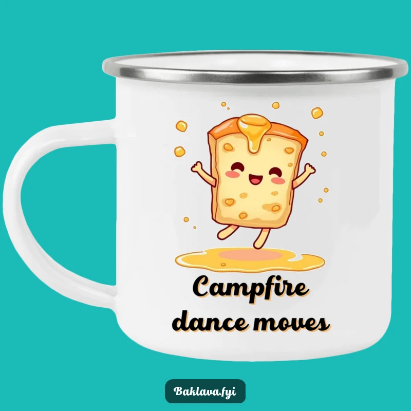 Funny Baklava Dance Camping Mug: Sweet Moves for Outdoor Adventures