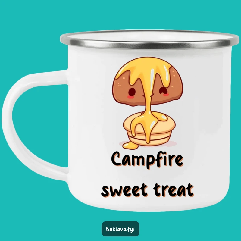 Funny Syrup Drizzle Enamel Camping Mug - Hilarious Outdoor Coffee Companion