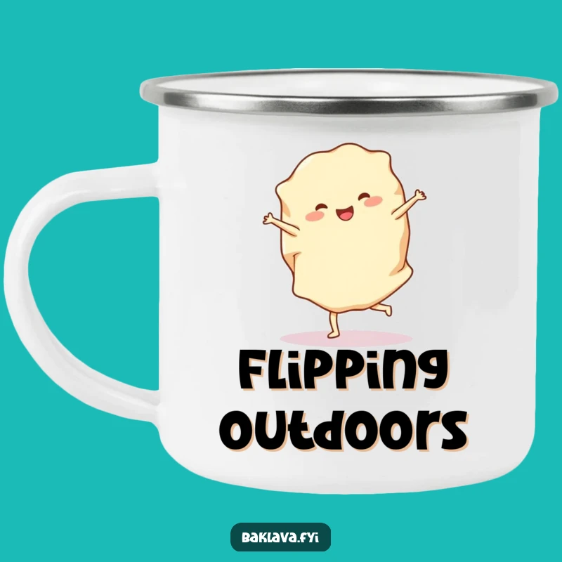 Funny Phyllo Dough Cartwheel Camping Mug - Cheerful Pastry Adventure Gift