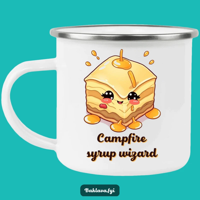 Funny Baklava Campfire Mug: Witty Dessert Drinkware for Sweet Adventures