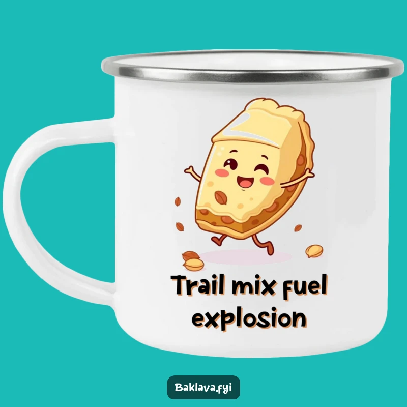 Funny Baklava Cartwheel Camping Mug: Hilarious Outdoor Dessert Lover Gift