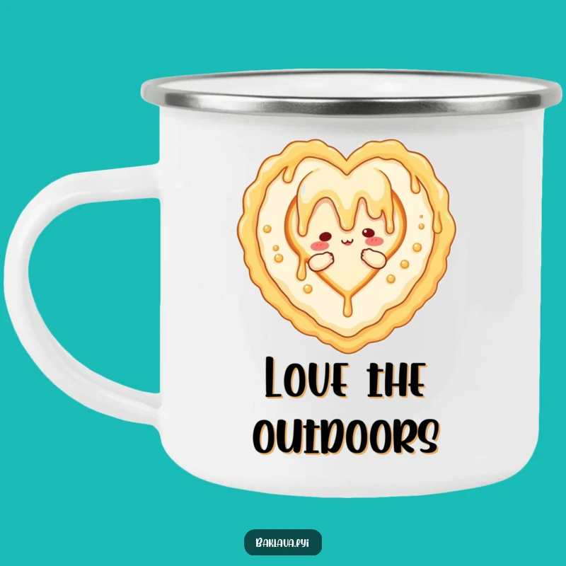 Funny Honey Baklava Heart Camping Mug: Your Hilarious Sweet Companion