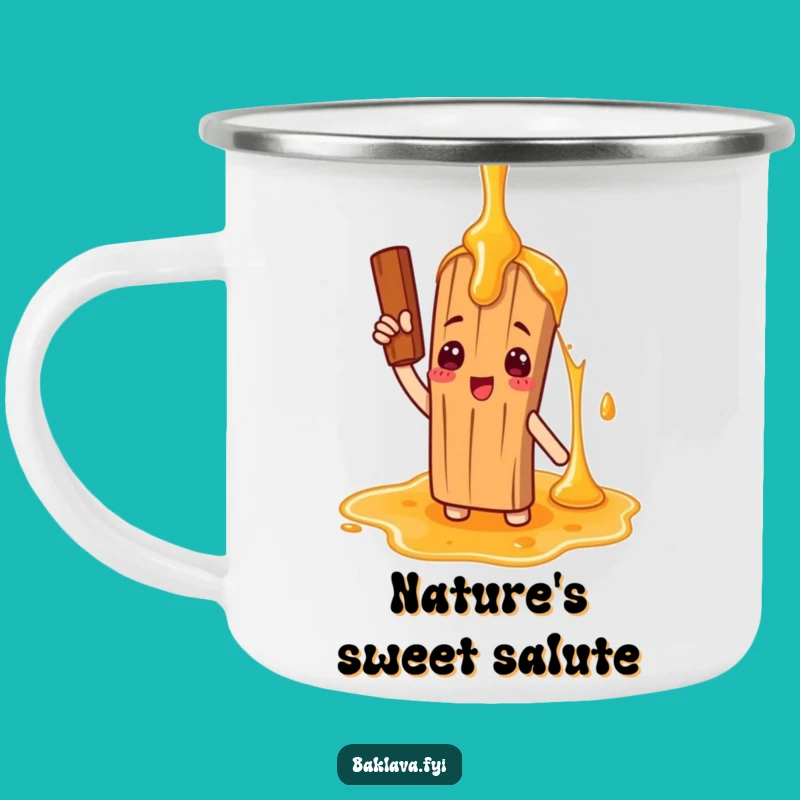 Funny Cinnamon Stick Saluting Honey Camping Mug: Your Comical Trailside Companion