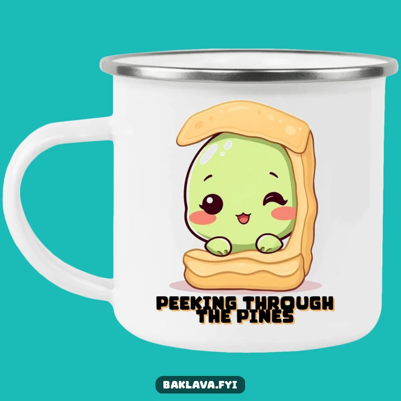 Funny Shy Pistachio Baklava Camping Mug: Hidden Nut, Perfect Camp Funny Gift