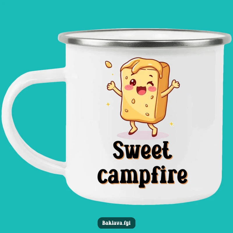 Adventure Funny Dancing Baklava Camping Mug: Sweet Sips Outdoors