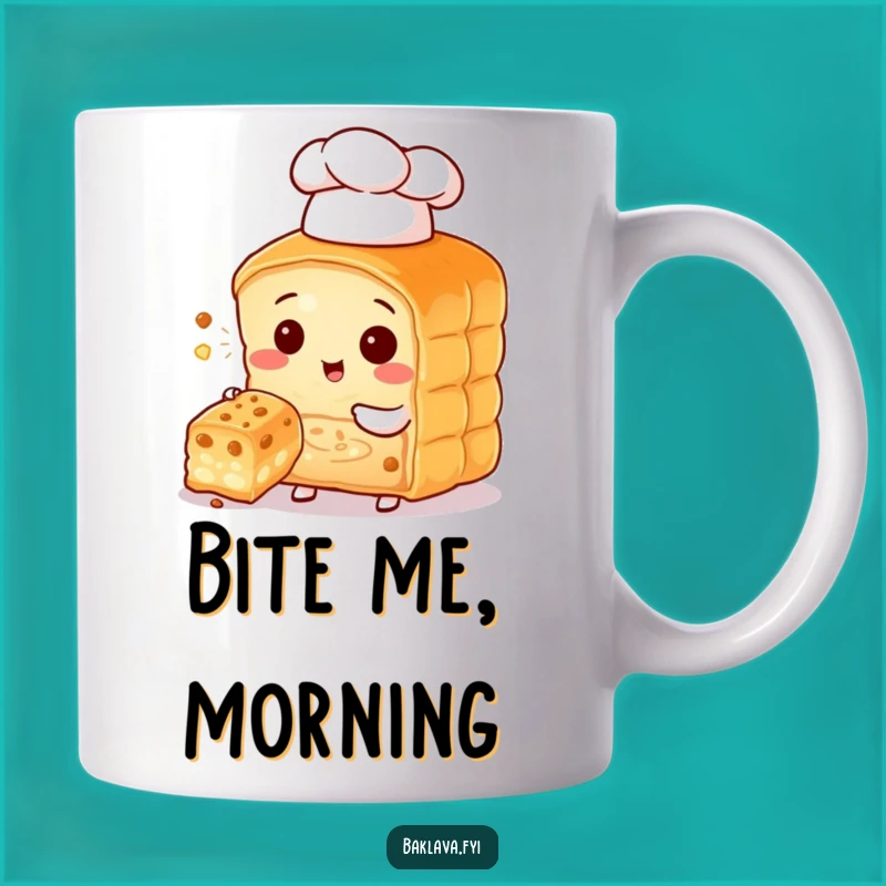 Funny Baklava Chef Mug: Adorable Pastry Offering Bite Funny Gift