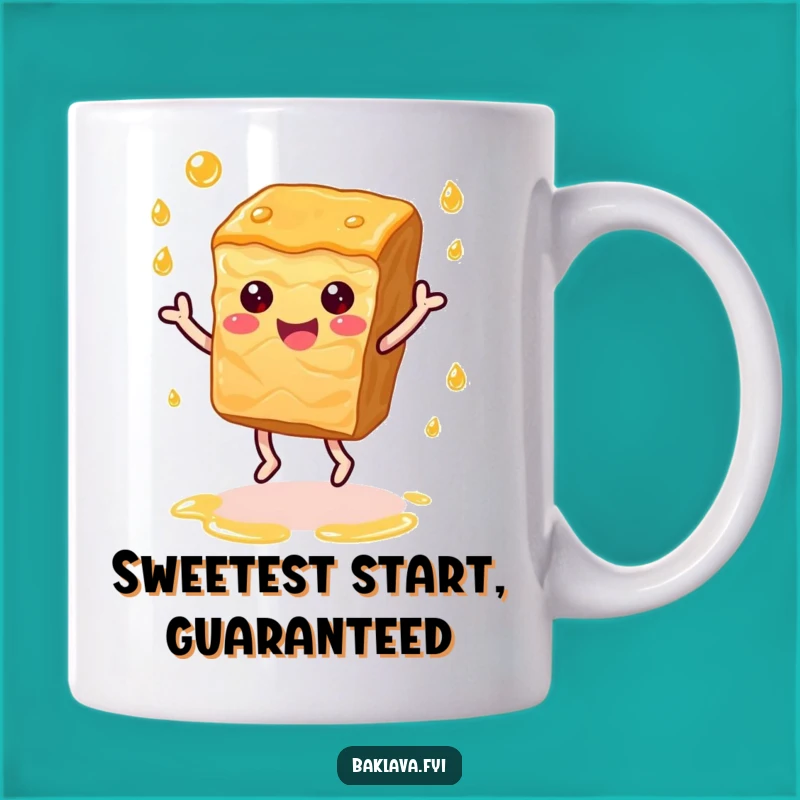 Funny Dancing Baklava Mug: Joyful Dessert Lover Sweet Gift