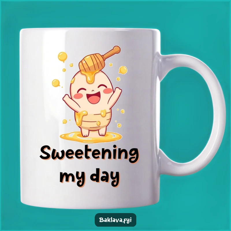 Funny Honey Dipper Mug - Laughing Swirls Design for Sweet Lovers & Gift
