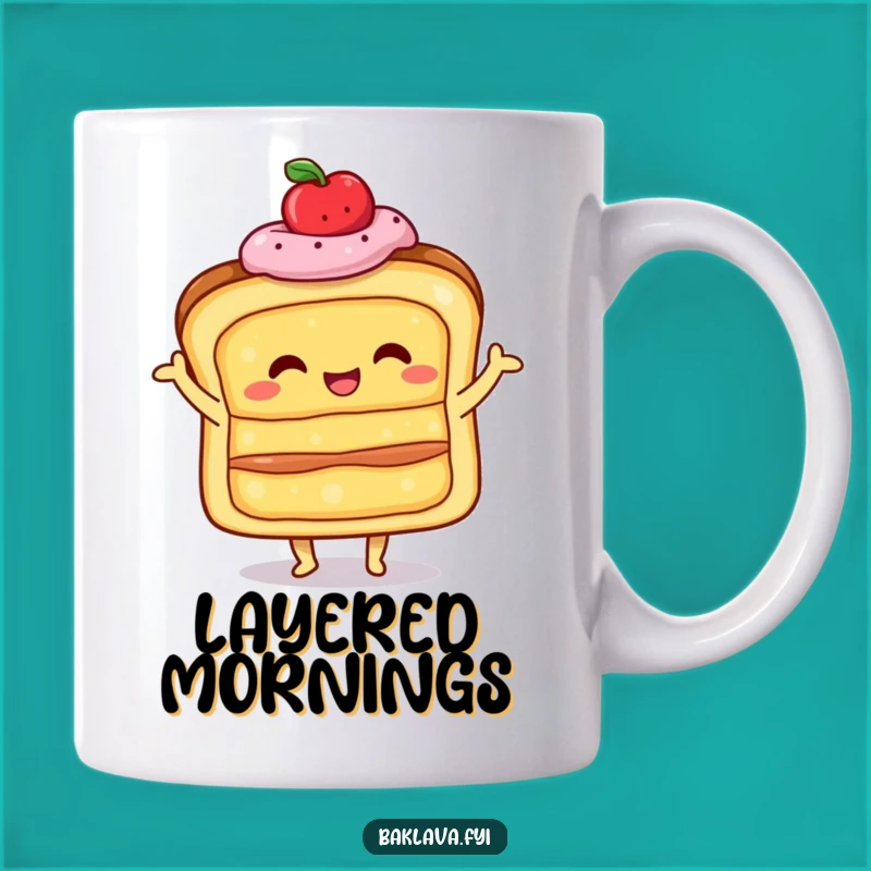 Funny Shimmy Pastry Mug - Happy Layered Treat Humor Gift