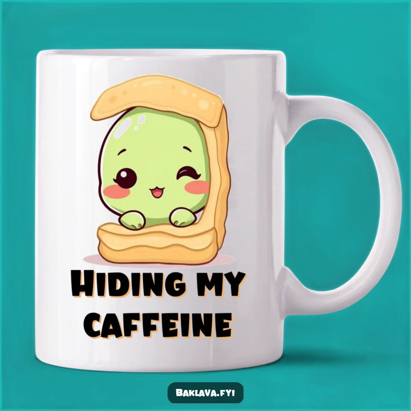 Funny Shy Pistachio Baklava Mug: Adorable Hidden Nut, Perfect Funny Gift for Dessert Lovers