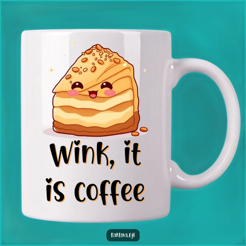 Funny Winking Baklava Mug: Nutty Sweetness & Hilarious Gift