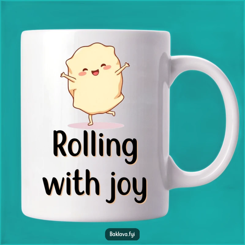 Funny Phyllo Dough Cartwheel Mug - Cheerful Pastry Design for Bakers & Gift