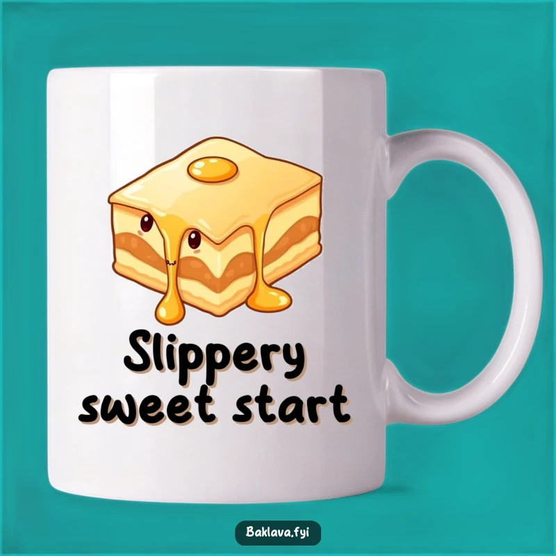 Funny Wiggling Baklava Mug - Dripping Syrup Humor & Dessert Lover's Delight