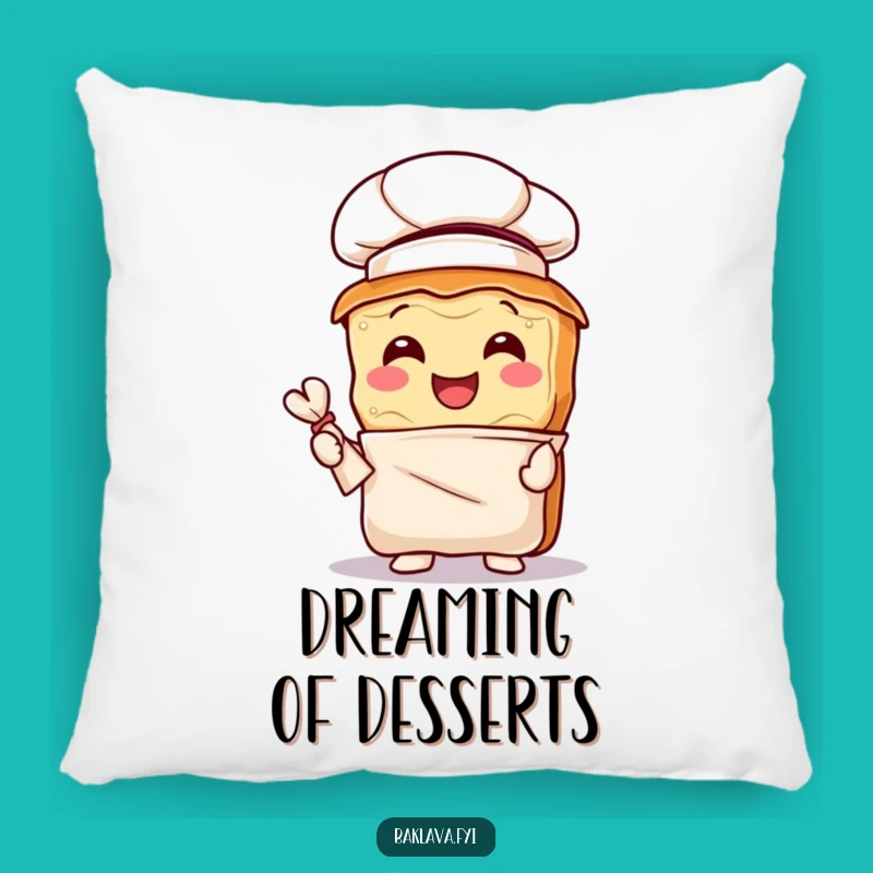 Funny Baklava Chef Pillow: Joyful Pastry Cushion, Perfect Funny Gift for Cozy Bakers