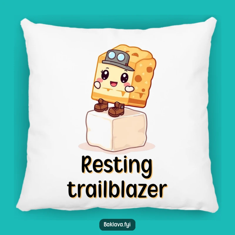 Funny Baklava Explorer Pillow - Rest Your Head After a Hilarious Trek!