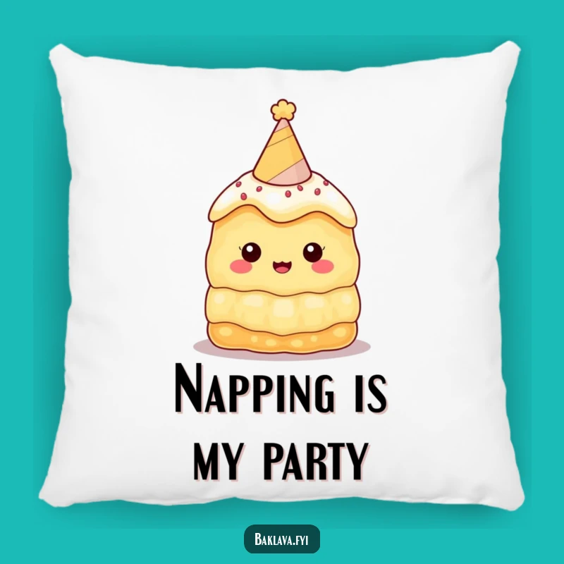 Funny Baklava Party Hat Pillow: Add Sweet Comfort & Humor to Your Home!