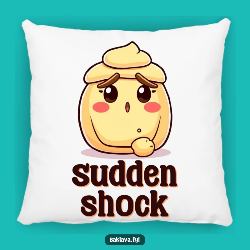 Funny Surprised Pastry Pillow - Soft & Crumb Drama Accent