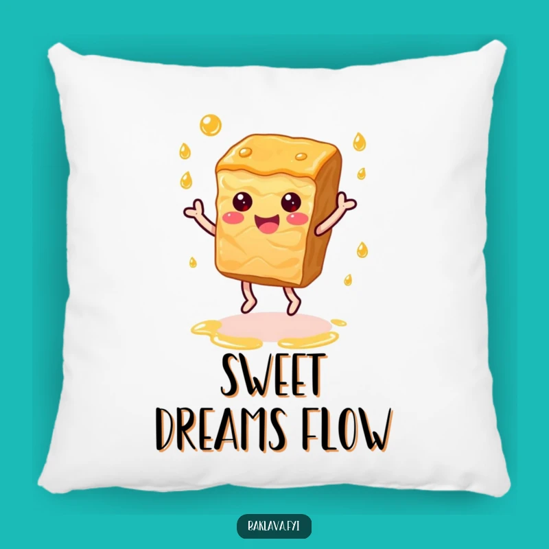 Funny Dancing Baklava Pillow: Cozy Joyful Dessert Decor Gift
