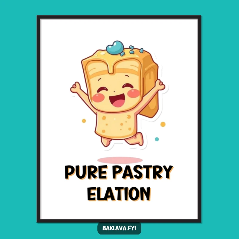 Funny Jumping Baklava Digital Art - Instant Exuberant Dessert Humor