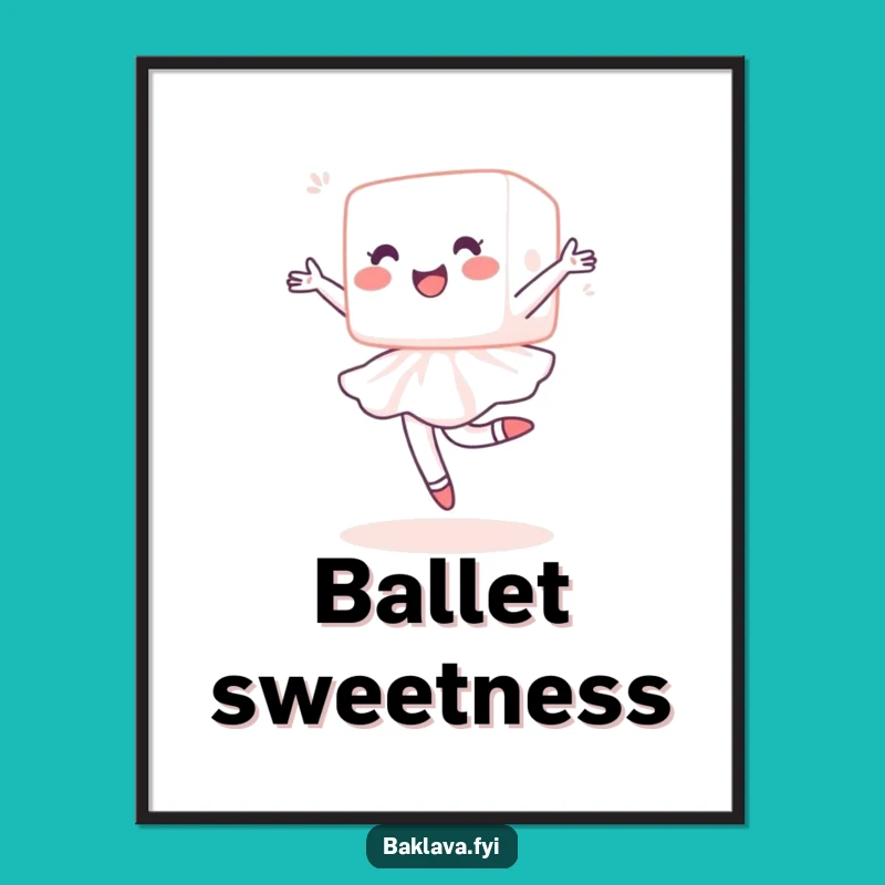 Funny Sugar Cube Pirouette Print - Delighted Sweet Wall Art for Treat Lovers & Gift