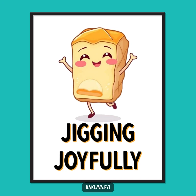 Funny Baklava Jig Print - Joyful Pastry Wall Art for Dessert Lovers & Gift