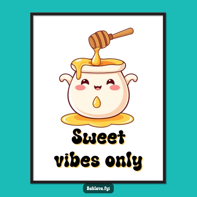 Printable Funny Smiling Honey Pot Digital Art: Instant Sweetness