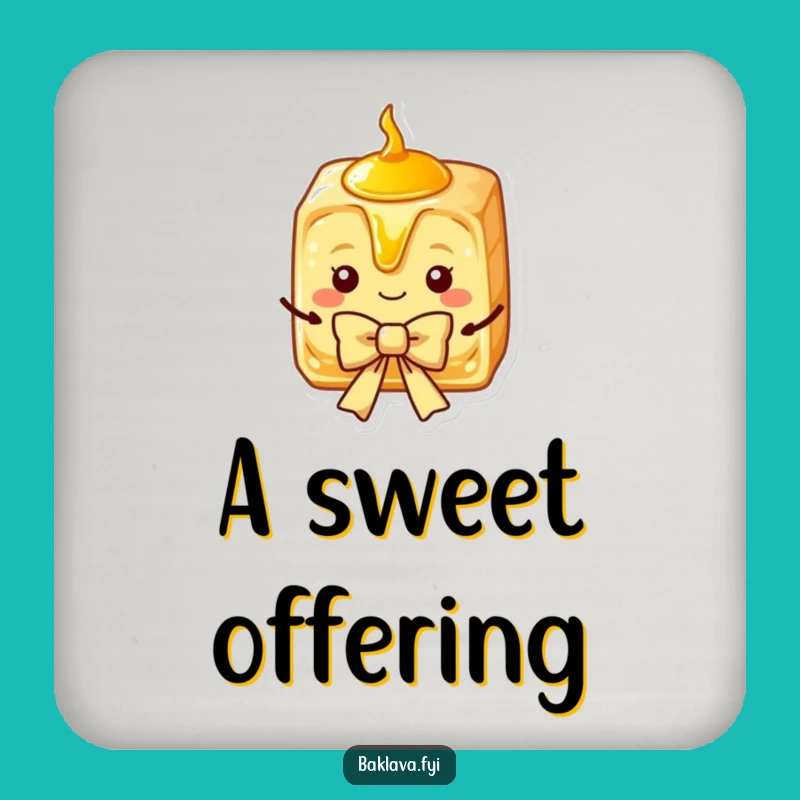 Funny Baklava Coaster: Charming Syrup Slice Bow, Protect Surfaces Sweetly Gift