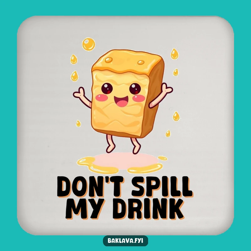 Funny Dancing Baklava Coaster: Joyful Dessert Drink Protector Gift