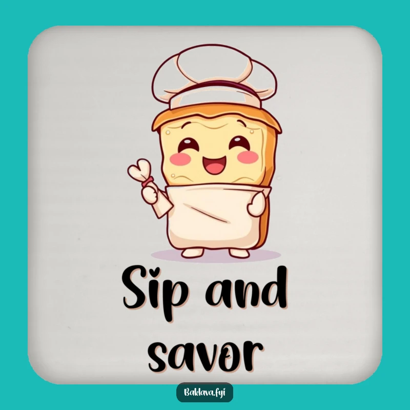 Funny Baklava Chef Coaster: Joyful Table Protector, Perfect Funny Gift for Hosts