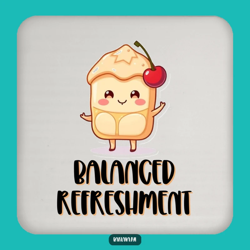 Funny Baklava Coaster: Happy Cherry Balancer, Protect Surfaces Sweetly Gift