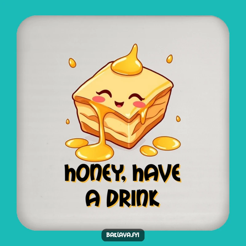 Funny Baklava Juggling Honey Coaster - Protect Surfaces with Sweet Art