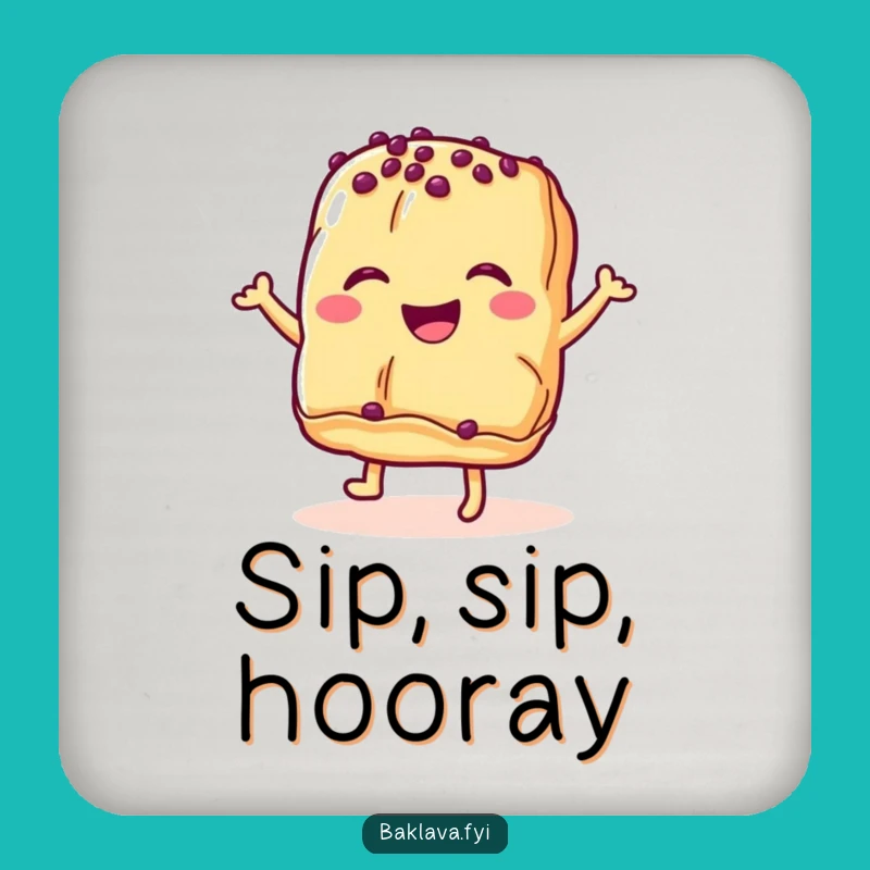 Funny Baklava Pastry Dance Drink Coaster - Protect Surfaces with Sweet Style