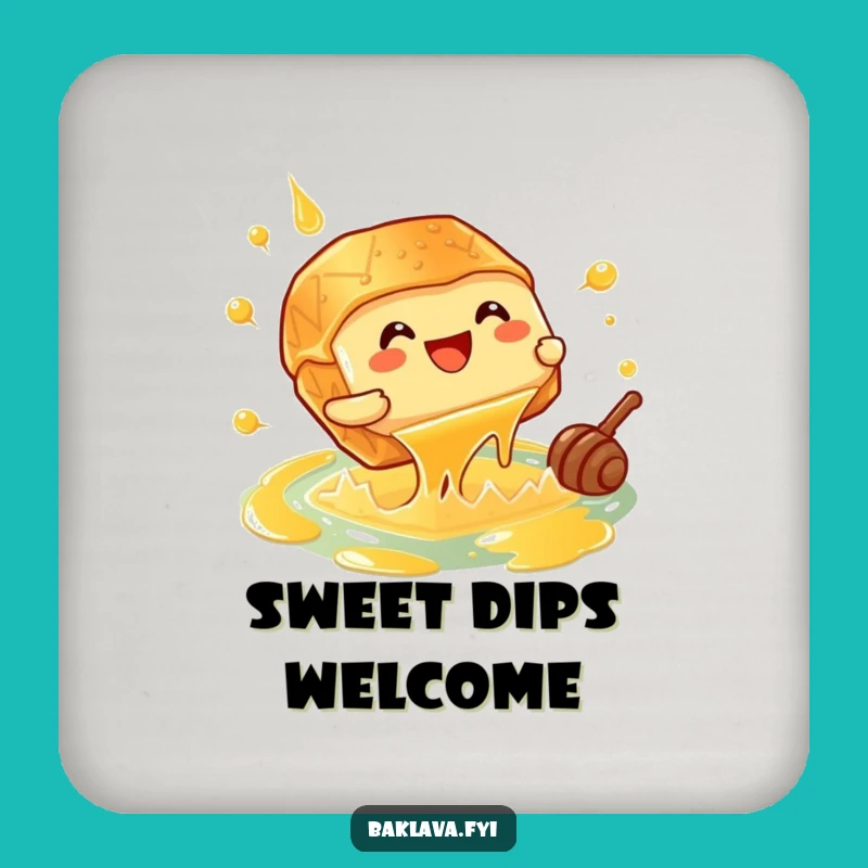 Funny Giggling Baklava Coaster - Sweet Honey Dive Decor