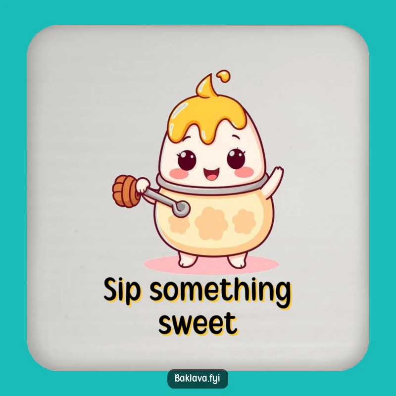 Funny Kawaii Honey Pot Stirring Drink Coaster - Protect Surfaces with Humor