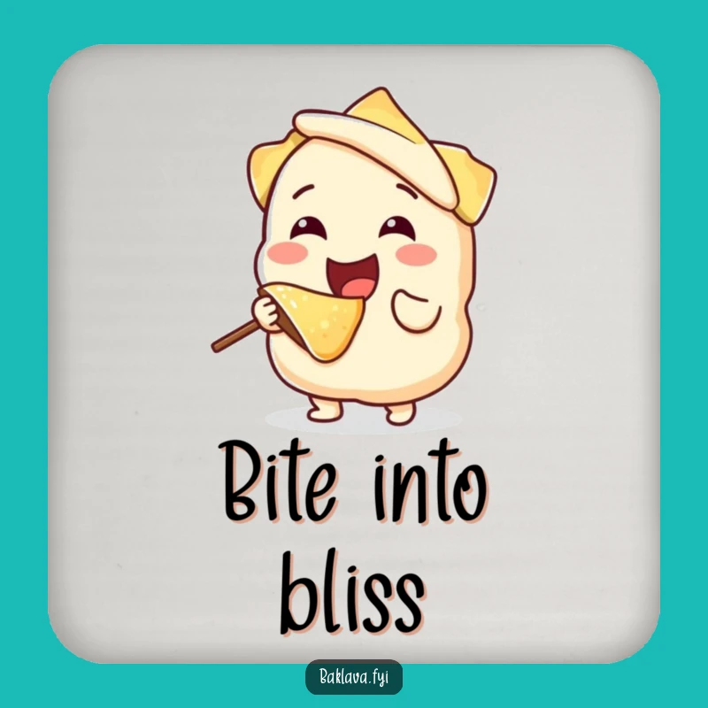 Funny Phyllo Dough Self-Bite Coaster - Protect Surfaces with Humor
