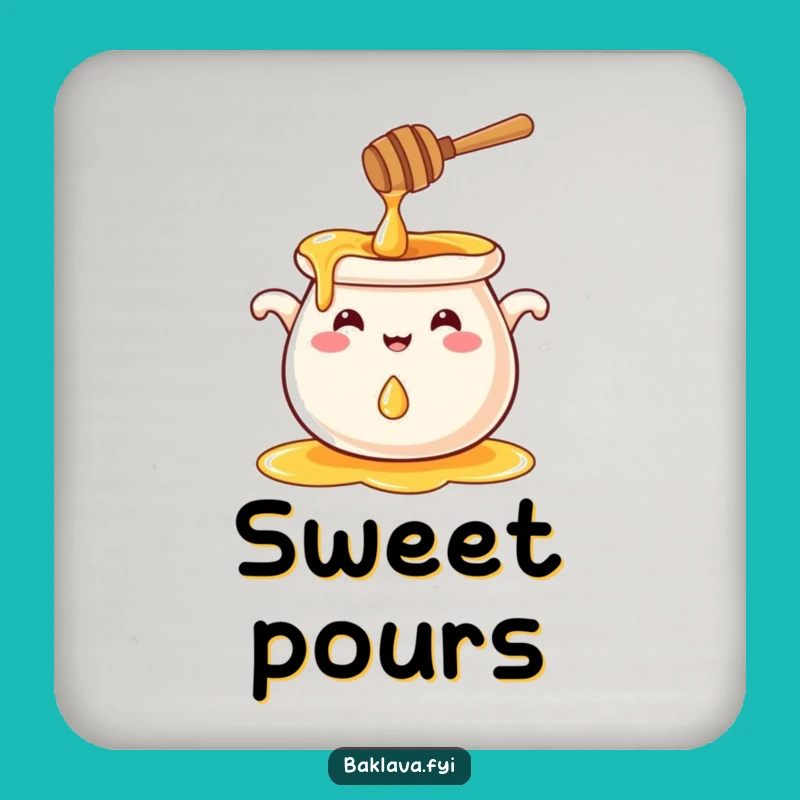 Funny Smiling Honey Pot Coaster Set: Protect Surfaces with Sweetness