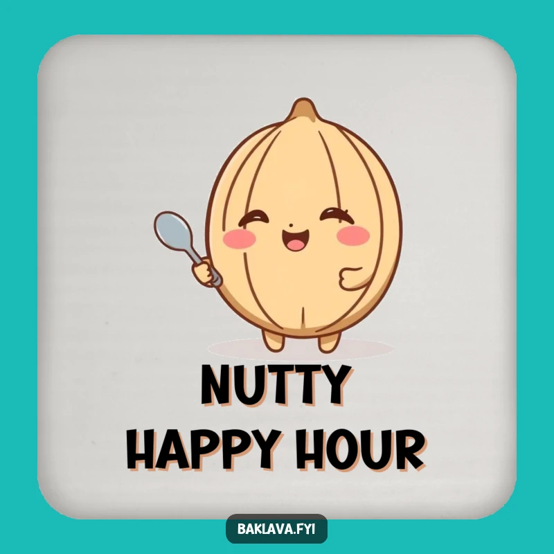 Funny Walnut Wink Coaster - Happy Nut Drink Protection & Gift