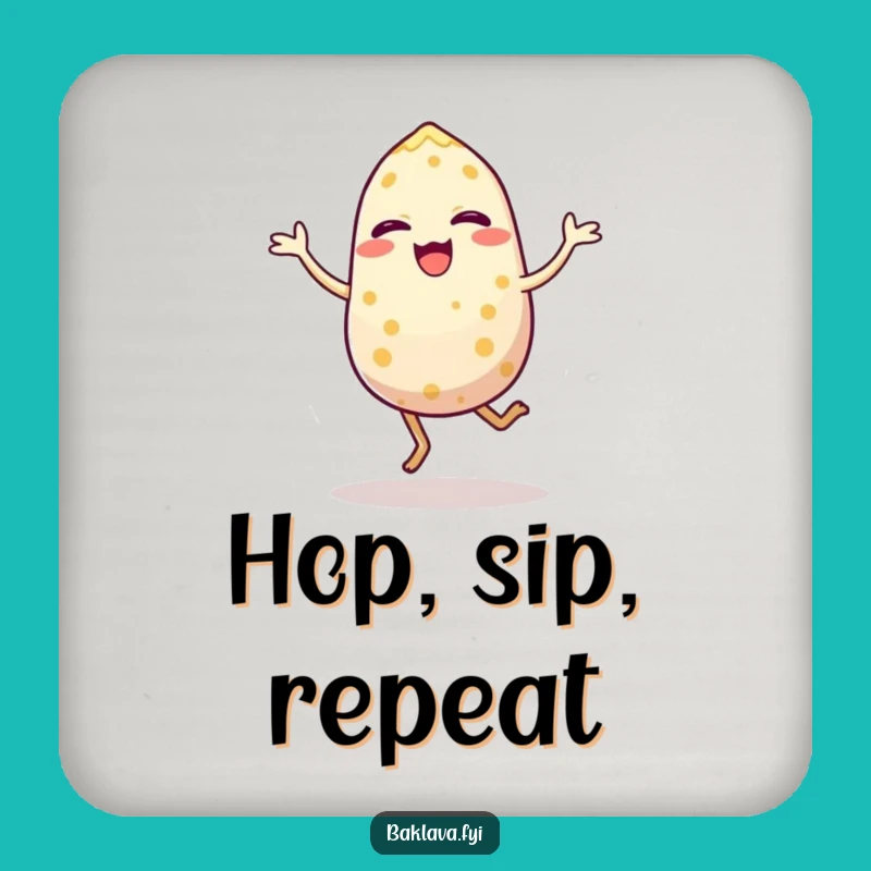 Funny Sesame Seed Hop Coaster: Energetic Seed Protects Surfaces, Perfect Funny Gift