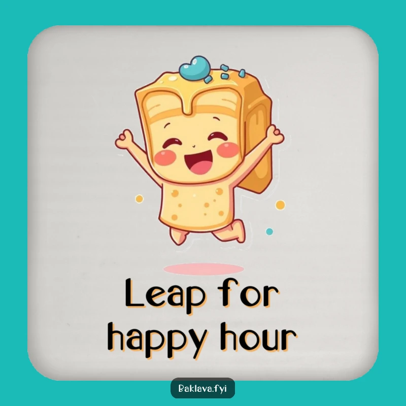 Funny Jumping Baklava Coaster - Protect Surfaces with Pure Dessert Joy