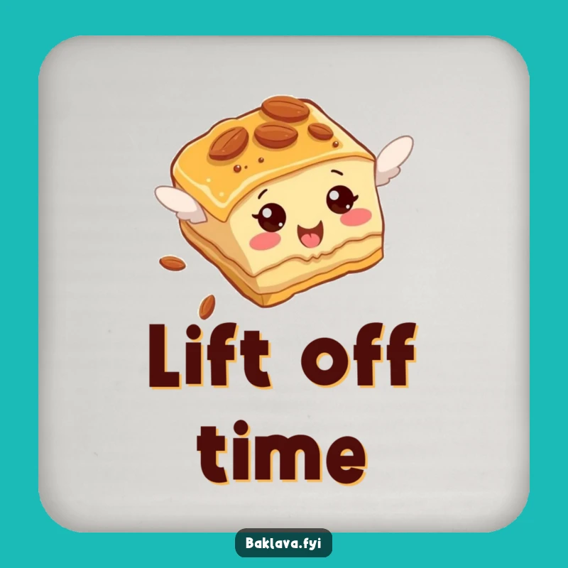 Funny Baklava Coaster: Almond Slice Flying Attempt, Protect Surfaces Hilariously Gift