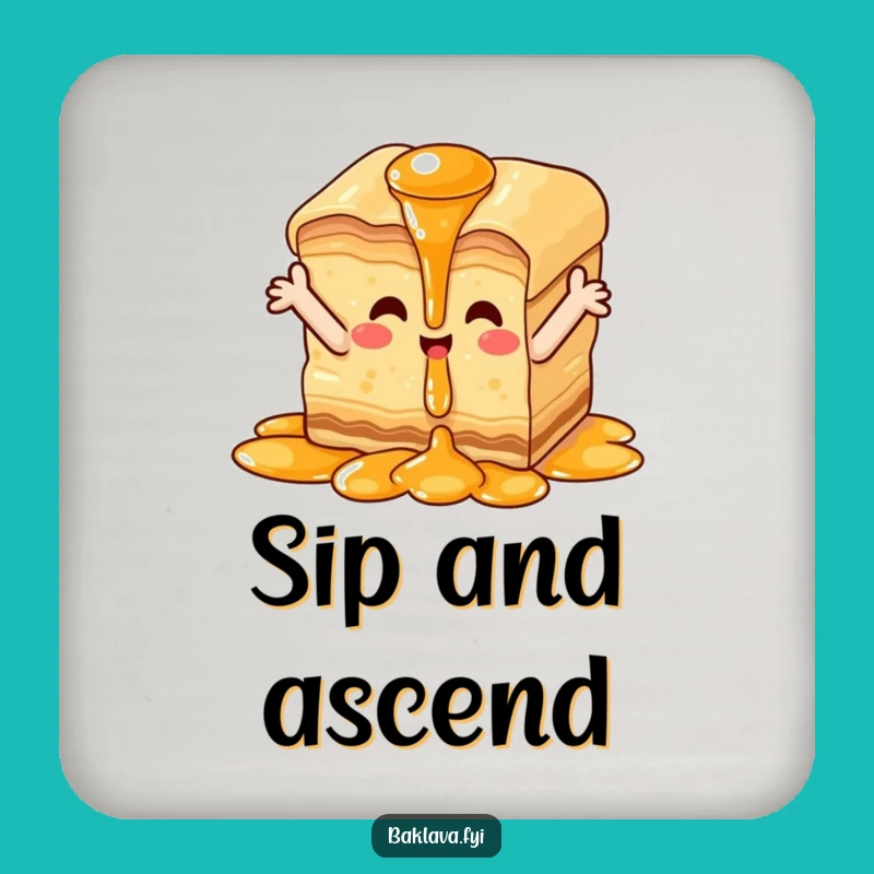 Funny Happy Baklava Coaster Set - Sweet Syrup Protection, Perfect Gift