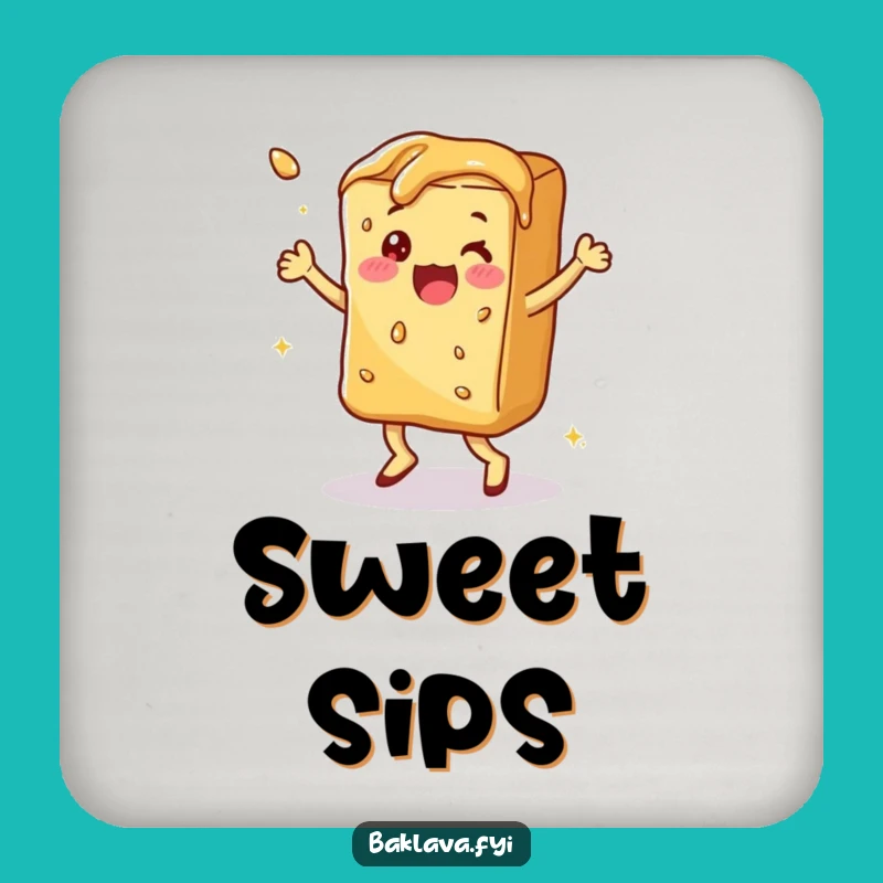 Funny Dancing Baklava Coaster Set: Protect Surfaces with Sweetness