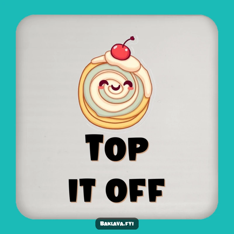 Funny Twirling Pastry Coaster: Sweet Protection with a Twist