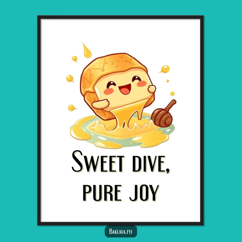Funny Giggling Baklava Poster - Honey Cannonball Art Print