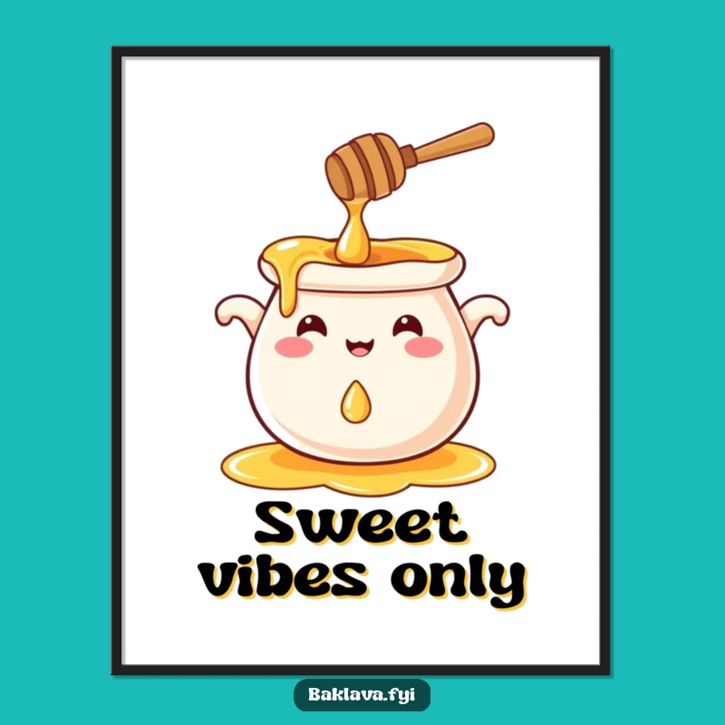 Funny Smiling Honey Pot Poster: Decorate with Sweet Humor